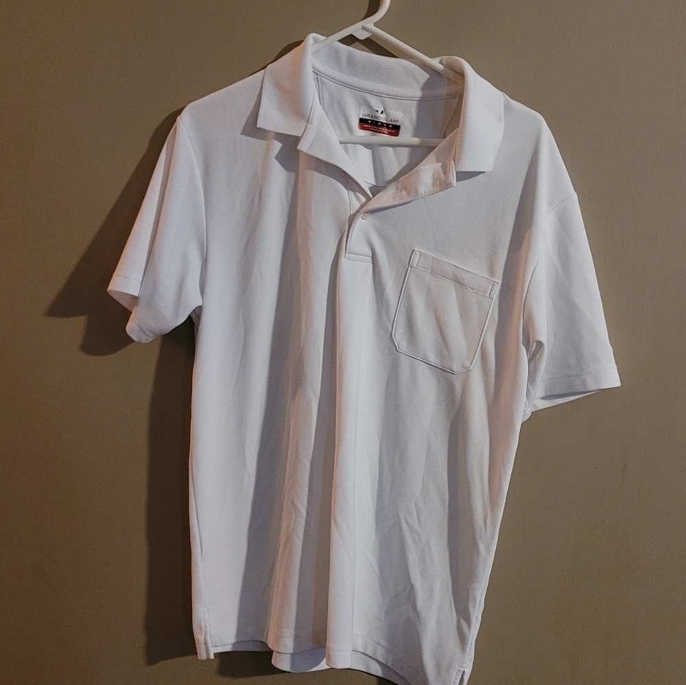Grand Slam White Polo Shirt Relaxed Fit M